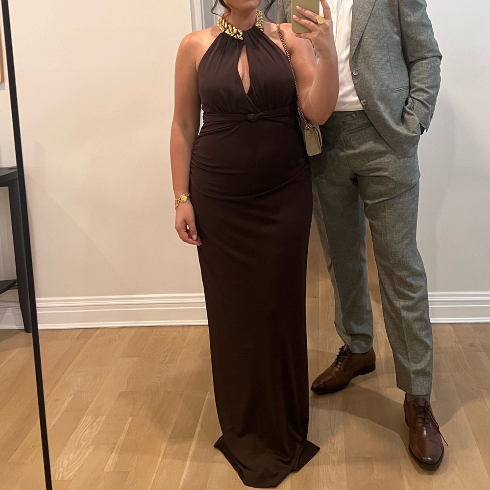 Rebecca Vallance Brown Gown